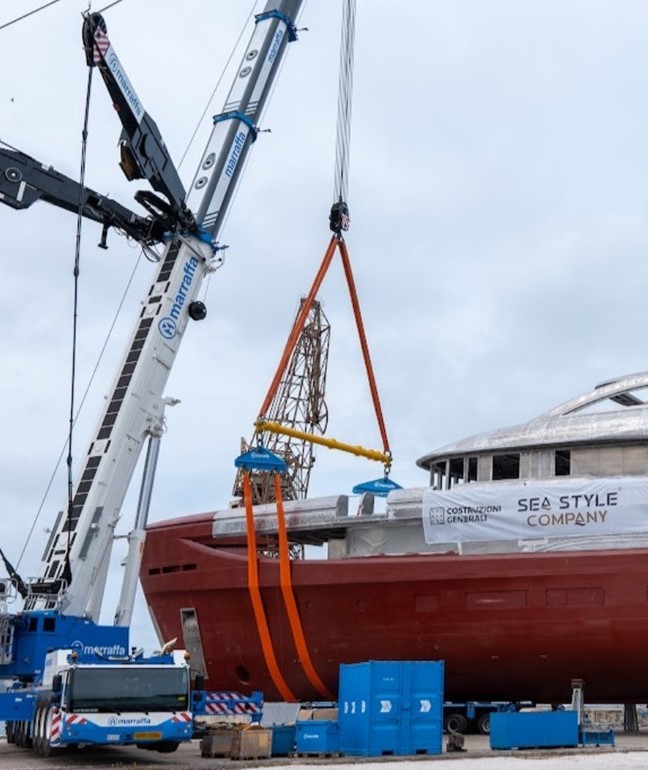 Marraffa in the launch of the first mega yacht built in Taranto