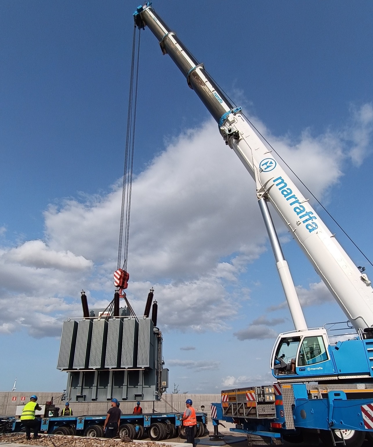 Handling of a 57 ton transformer