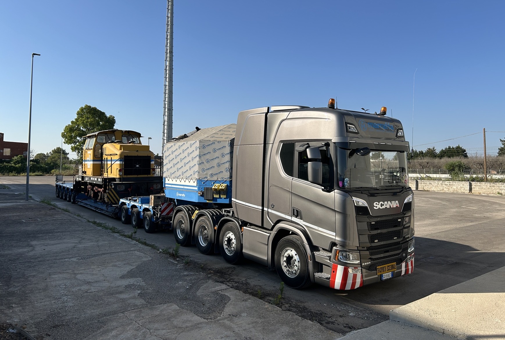 Transport of a railway wagon